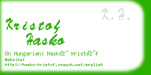 kristof hasko business card